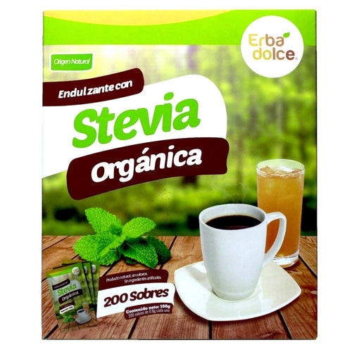 Stevia Orgánica Erba Dolce x 200 sobres caja