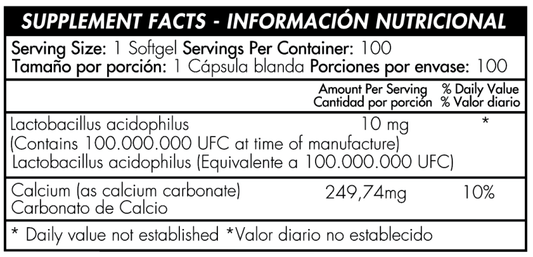 Floraphilus Acidophilus x 100 softgels - Artemisa Productos Naturales