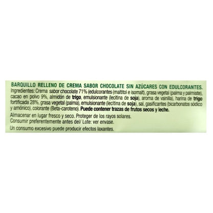 Galleta barquillo de choco sin azúcares x 60 gr. - Artemisa Productos Naturales