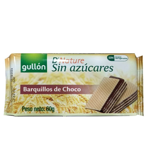 Galleta barquillo de choco sin azúcares x 60 gr.