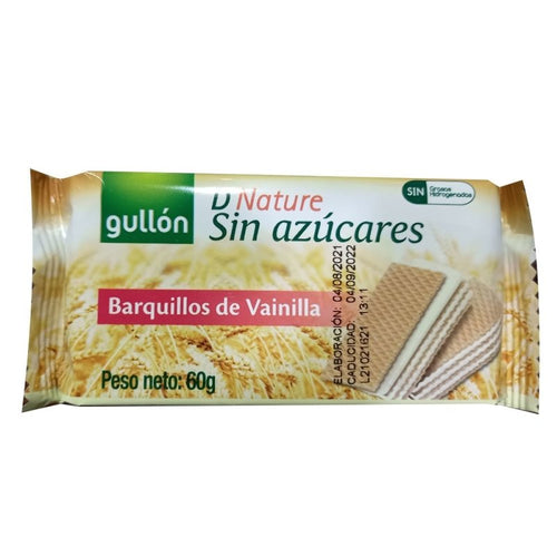 Galleta barquillo de vainilla sin azúcares x 60 gr.