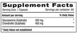 Glucosamina & Condroitina x 60 cápsulas. Glucosamina 500 mg + Condroitina 400 mg - Artemisa Productos Naturales