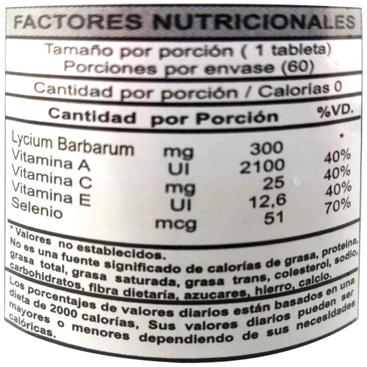 Goji 600 mg x 60 tabletas - Artemisa Productos Naturales