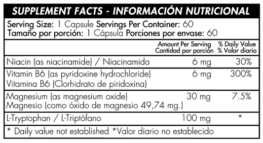 L-Tryptophan 5 - HTP 100 mg x 60 caps - Artemisa Productos Naturales