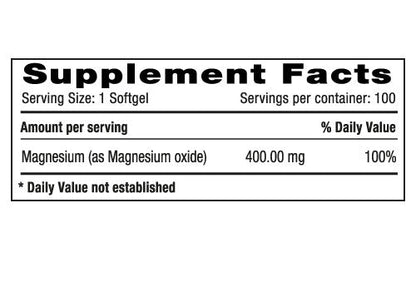 Magnesium 400 mg x 100 softgels - Artemisa Productos Naturales