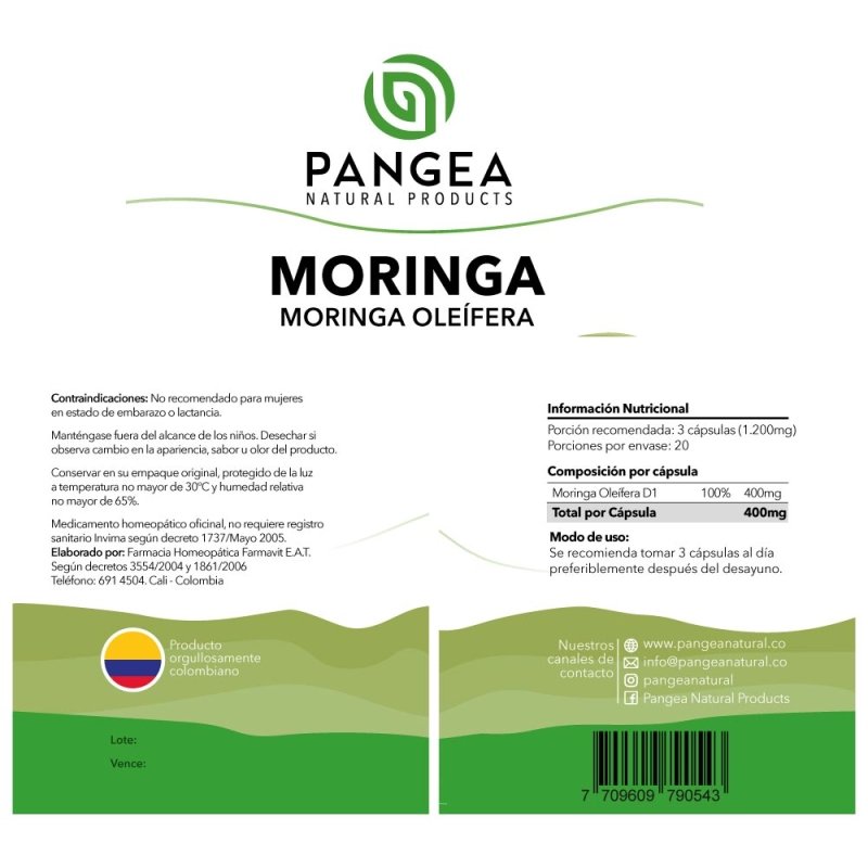 Moringa x 60 cápsulas - Artemisa Productos Naturales