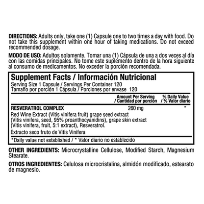 Reswine Resveratrol Complex x 60 cápsulas - Artemisa Productos Naturales