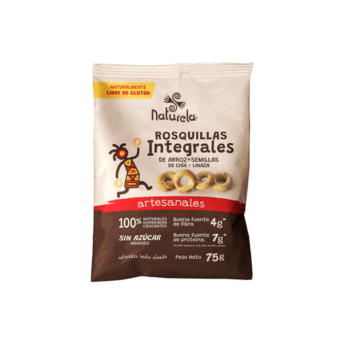 Rosquillas integrales de arroz y chía x 75 gr