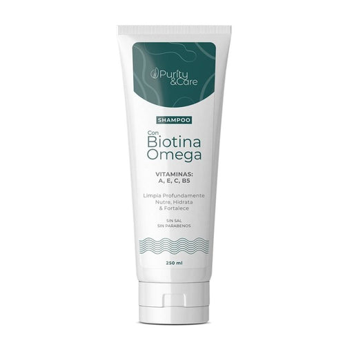 Shampoo con biotina omega Purity & Care x 250 ml