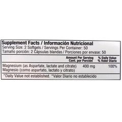 Super Magnesium Formula 400 mg x 100 softgels - Artemisa Productos Naturales