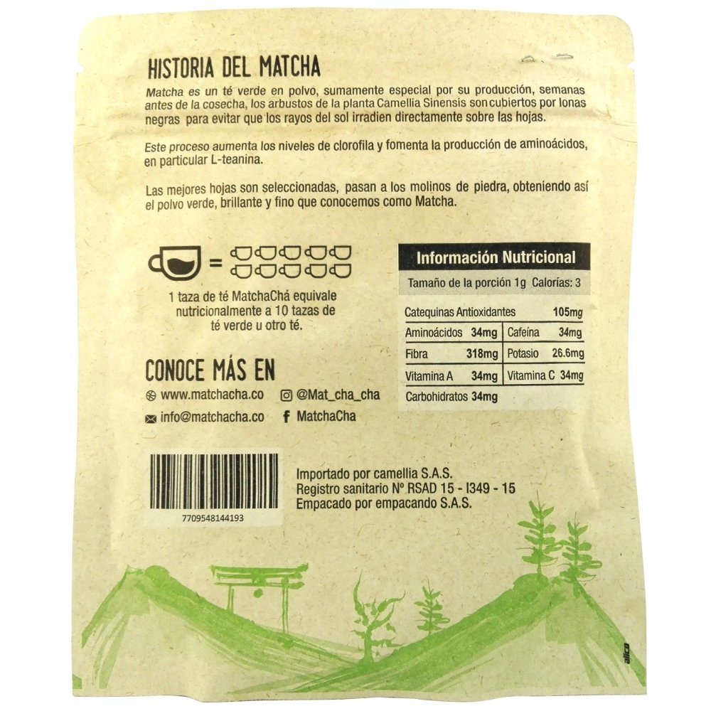 Té Matcha Premium x 50 gr con Antioxidantes + Vitaminas A y C + Fibra + Potasio + Aminoácidos + Carbohidratos - Artemisa Productos Naturales