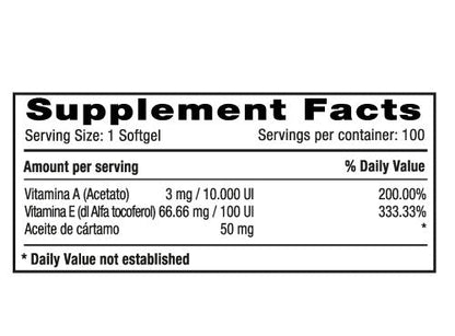 Vitamina A Plus Vitamina E x 100 softgels - Artemisa Productos Naturales