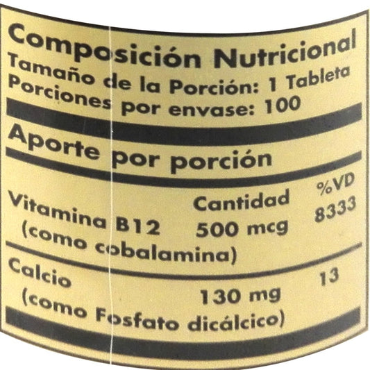 Vitamina B12 x 500 mcg - Artemisa Productos Naturales