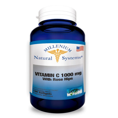 Vitamina C 1000 mg with Rose Hips x 100 Softgels
