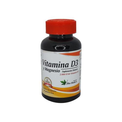 Vitamina D3 y magnesio x 100 caps