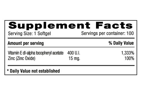 Vitamina E 400 IU + Zinc x 100 softgels - Artemisa Productos Naturales